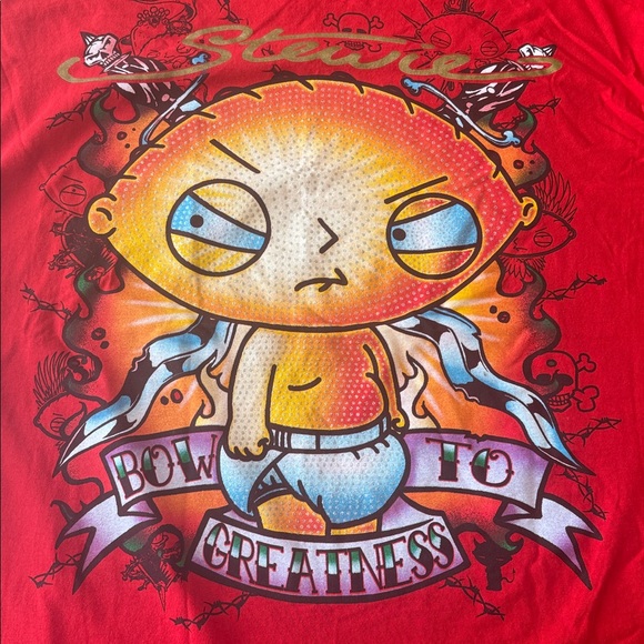 Stewie Bow To Greatness Family Guy Vintage Y2K Graphic T-Shirt Size 3XL - Picture 1 of 10